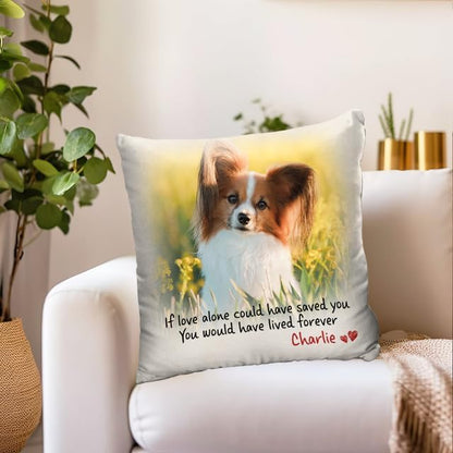 Pawfect House Personalized Pet Memorial Pillow (Insert Included), Cat Loss Sympathy Gift, Custom Photo in Loving Memory Pillow, Pet Loss Bereavement Gifts, Dog Memorial Gifts for Loss of Dog