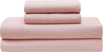 5 Piece Comforter Set Bed in a Bag Ombre Pintuck Design All Season Soft Down Alternative Bedding Comforter Set & Luxurious Matching Bed Sheets & Pillow Sham, Ombre Pintuck Blush, Twin