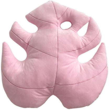 Green Philosophy Co. Monstera Deliciosa Leaf Pillow - Paradise Pink