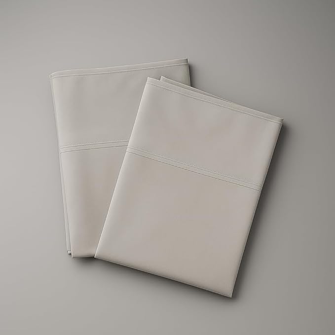 Peru Pima 415 Thread Count Percal Standard Pillowcases - 100% Peruvian Pima Cotton, 2 Piece (2 Pillowcases) - Cooling, Crisp, Hotel Quality Bedding - Slate