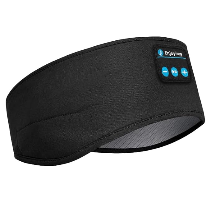 Wireless Bluetooth Sports Headband Headphones Ultra-Thin HD Stereo Perfect for Sleeping,Workout,Jogging,Yoga,Insomnia, Air Travel, Meditation Black