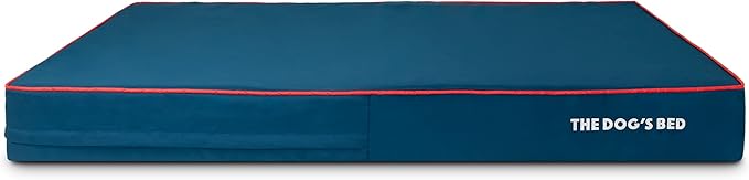 The Dog’s Bed Orthopedic Memory Foam Dog Bed Mattress, Oxford Fabric, Blue with Red Trim, XXL, 6-Inch
