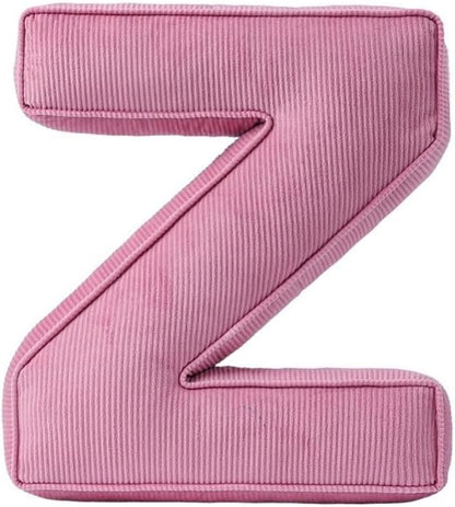 Pink Letter Plush Pillow, Letter Hugging Throw Pillows, Decorative Corduroy Initial Letter Shaped Throw Pillows, Letter Pillows English Alphabet A to Z for Sofa Bedroom Living Room Decor (Z)