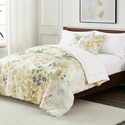 Twin XL Comforter Set Yellow Bed Set, 6 Pieces Cute Floral Bedding Set Ultra Soft Botanical Flowers Comforter, Sheets, Pillowcases & Sham