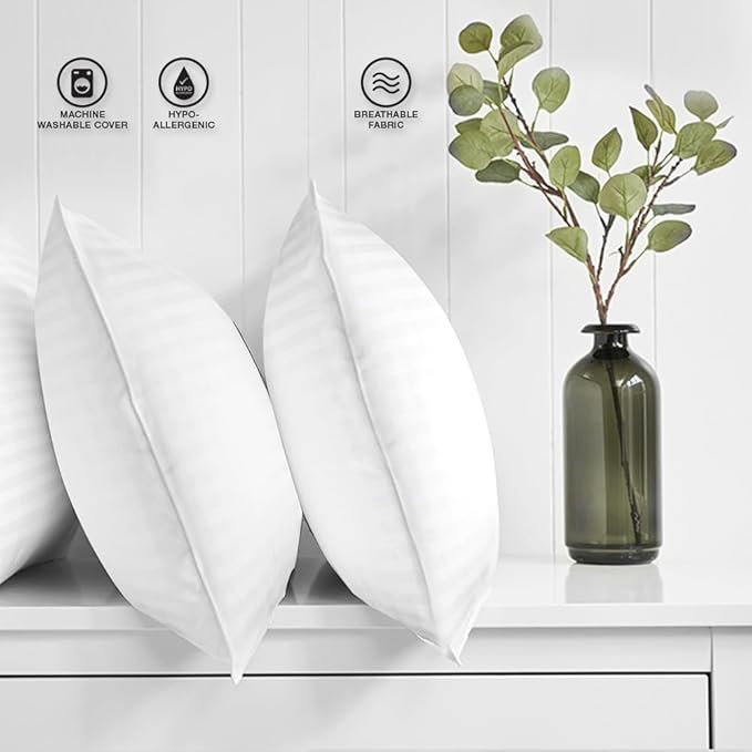 Premium Gel Pillow Loft (Pack of 2) Luxury Plush Soft Bed Pillows for Home, Hotel Collection [Good for Side and Back Sleeper] Cotton Cover Dust Resistant & Hypoallergenic - Queen Size White