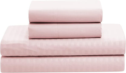 King Size Comforter Set 8 Piece Bed in a Bag with Bed Skirt, Fitted Sheet, Flat Sheet, 2 Pillowcases, 2 Pillow Shams, King, Dobby Pale Pink