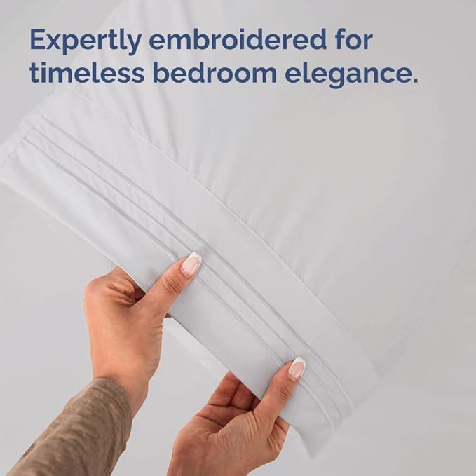 King Pillow Cases Set of 8 - Ultra Soft Hotel Quality Pillowcase Covers - Comfy, Cozy & Wrinkle Free - Shrink, Stain and Fade Resistant - Machine Washable Pillow Protectors - 8 Piece Set - French Grey