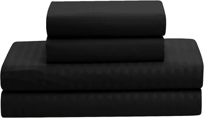 Queen Comforter Set 8 Piece Bed in a Bag with Bed Skirt, Fitted Sheet, Flat Sheet, 2 Pillowcases, 2 Pillow Shams, Queen, Dobby Black