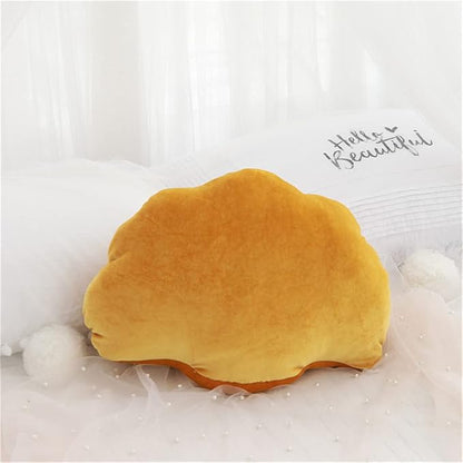 Patty Both Seashell Decorative Pillow Velvet Seashell Throw Pillow, Sea Shell Shaped Throw Pillow Decorative Pillows for Bed Couch Home Office Decor (Yellow, Small(12.8 * 10in 0.3kg))