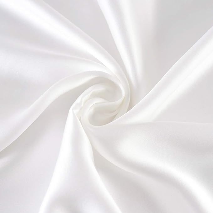 100% Pure Mulberry Silk Pillowcase with Zipper for Skin&Hair Care Both Sides Soft Breathable (White, King)