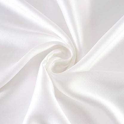 100% Pure Mulberry Silk Pillowcase with Zipper for Skin&Hair Care Both Sides Soft Breathable (White, King)