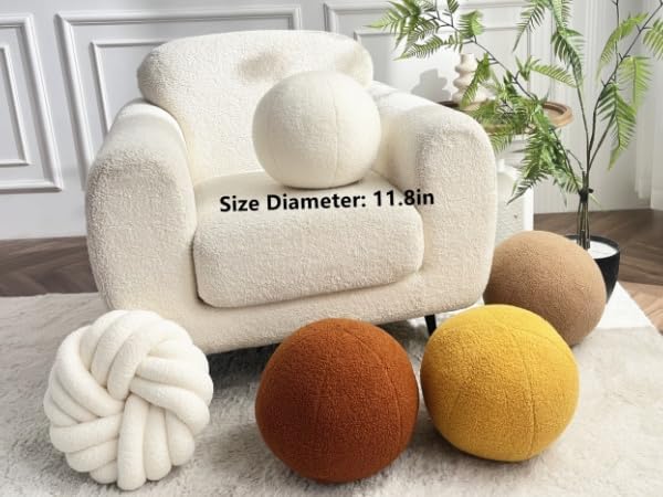 Black Knot Pillow 13.7'' Round Throw Pillow Soft Plush Knot Ball Pillow Handmade Decorative Pillow for Couch Modern Home Decorative Knotted Pillow Cushion Pillows for Bed Bedroom, Sofa