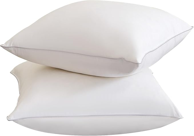 Throw Pillow Insert (Pack of 2, White), Goose Feather and Polyeser Throw Pillow for Decorative Cushion Bed Couch Sofa - Non-Deforming Over Time (12x20 Inch (Pack of 2))