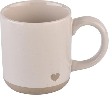 Sweet Water Decor Heart Stoneware Coffee Mugs - 14Oz Cute Coffee Mugs for Hot and Cold Drinks - Dishwasher and Microwave Safe - Gift for Special Someone - Ideal for Espresso & Tea Lovers