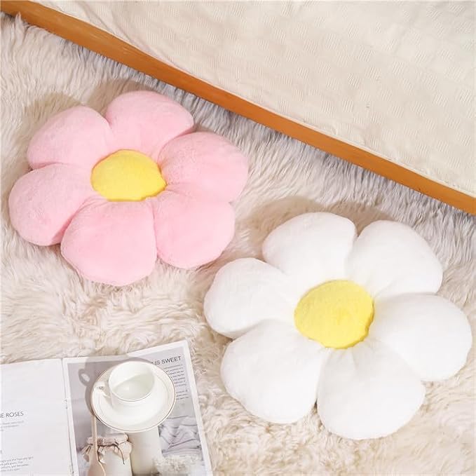 17.7 Inch Black Flower Pillow – Daisy Shaped Cute Decorative Throw Pillow, Soft Floral Seating Cushion Floor Pillows for Sofa, Bed, Chair & Room Decor