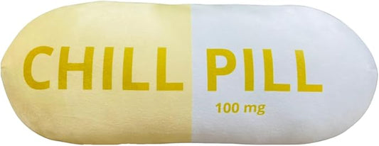 Chill Pill Pillow - Preppy Cute Trendy Room Decor Aesthetic Throw Pillows, Funny College Dorm Teenager Y2K Teacher Doctor Nurse Lawyer Student Friend Sister Birthday for her (Yellow)