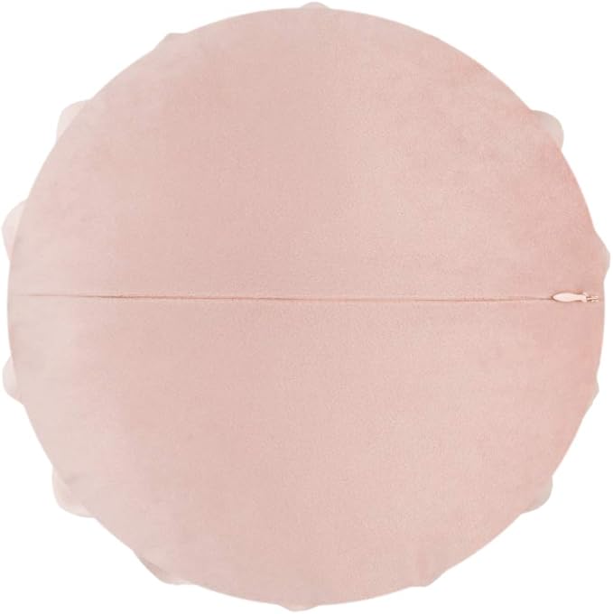 Decorative Throw Pillow 3D Flower Round Pillow Accent Handmade Cushion with Insert for Couch Bed Home Decor 14 inch Rose Gold