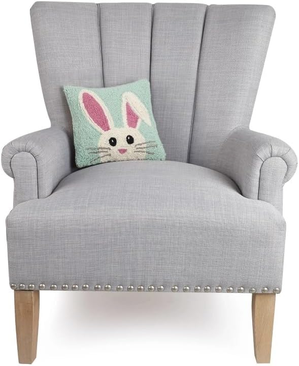 Peking Handicraft 30JES1739C10SQ Hello Easter Bunny Hook Pillow, 10-inch Square, Wool and Cotton