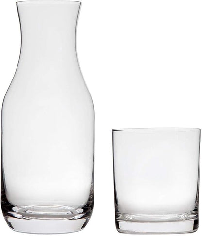 Lily's Home Bedside Night Water Carafe with Tumbler Glass, Use in Bedroom Bathroom, or Kitchen, Use Cup as Lid, 16 Ounces Contemporary
