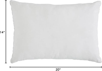 Indigo Ink - Decorative Pillow, Woven Stripe Decorative Pillow, Throw Pillows for Couch or Bed, Boho Home Decor, 14" x 20" (White Denim Collection, Grey/Yellow)