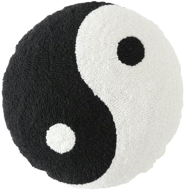 Urban Lifestyle Yin-Yang Throw Pillow, Black/White