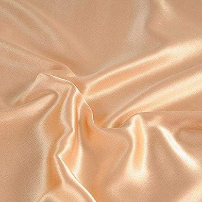 100% Pure Silk Satin Sheet Set 4pcs, Queen Size, Peach