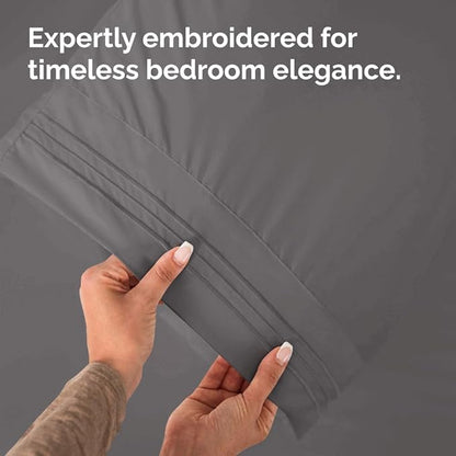 Queen Pillow Cases Set of 2 - Ultra Soft Hotel Quality Pillowcase Covers - Comfy, Cozy & Wrinkle Free - Shrinkage, Stain & Fade Resistant - Machine Washable Pillow Protectors - 2 Piece Set - Dark Grey