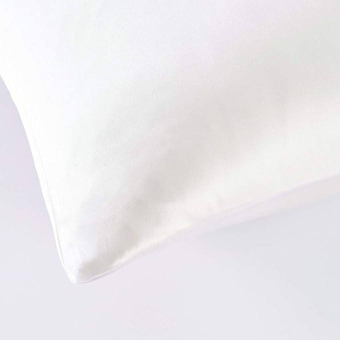 100% Pure Mulberry Silk Pillowcase with Zipper for Skin&Hair Care Both Sides Soft Breathable (White, King)
