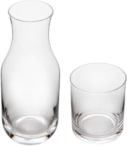 Lily's Home Bedside Night Water Carafe with Tumbler Glass, Use in Bedroom Bathroom, or Kitchen, Use Cup as Lid, 16 Ounces Contemporary