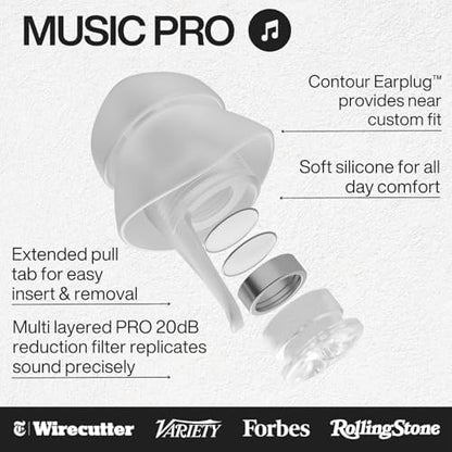 EARPEACE Music PRO - Concert Ear Plugs - Earplugs for Noise Reduction up to 20dB - High Fidelity Ear Plugs for Concerts, Musicians and Live Events - Reusable Earplugs - Includes Filter Set and Case