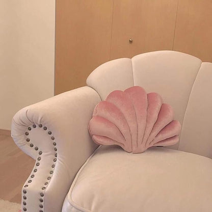 Patty Both Seashell Decorative Pillow Velvet Seashell Throw Pillow, Sea Shell Shaped Throw Pillow Decorative Pillows for Bed Couch Home Office Decor (Pink, Medium(17.2 * 13.2in 0.55kg))