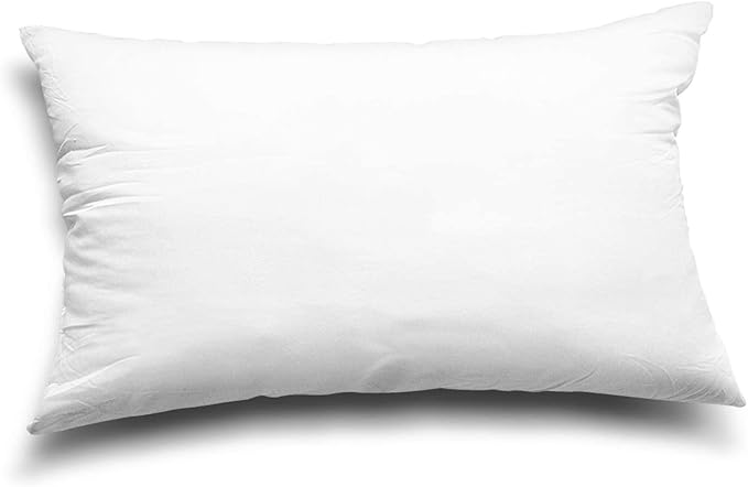 EDOW Throw Pillow Inserts, Set of 2 Lightweight Down Alternative Polyester Pillow, Couch Cushion, Sham Stuffer, Machine Washable. (White, 12x20)