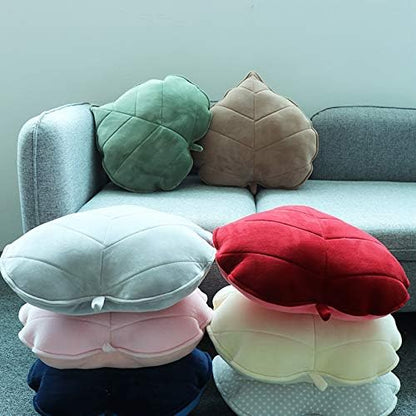Cyprinus Carpio 3D Leaf Shape Household Pillow Cushion Sofa Lumbar Pillow Household Throw Pillow Decoration 20 * 20 Inch (Dark Red)