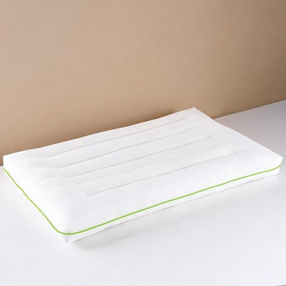 Low Profile Flat Thin Pillow (3.35″) for Stomach & Back Sleepers, Soft Flat Bed Pillow with 7D Fiber Fill & Cotton Cover, Standard Size, Machine Washable
