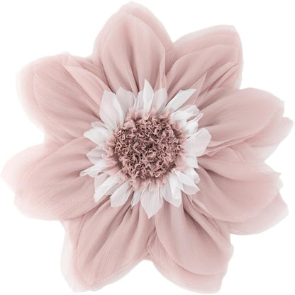 3D Blush Pink Flower Round Decorative Throw Pillow with Insert Soft Cute Floral Accent Pillow Cushion for Bed Couch Bedroom Living Room Nursery Boho Aesthetic Home Decor 12Inch Rose Gold