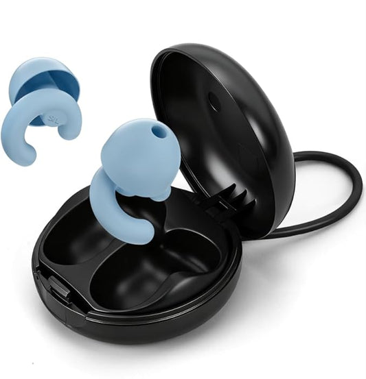 Noise Cancelling Ear Plugs for Sleep, Small Ear Fit - No-Pain for Side Sleepers, 33dB NRR Reusable Silicone One-Piece Design, 4 Sizes for Adults & Kids, Portable Case
