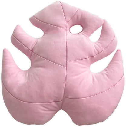 Green Philosophy Co. Monstera Deliciosa Leaf Pillow - Paradise Pink