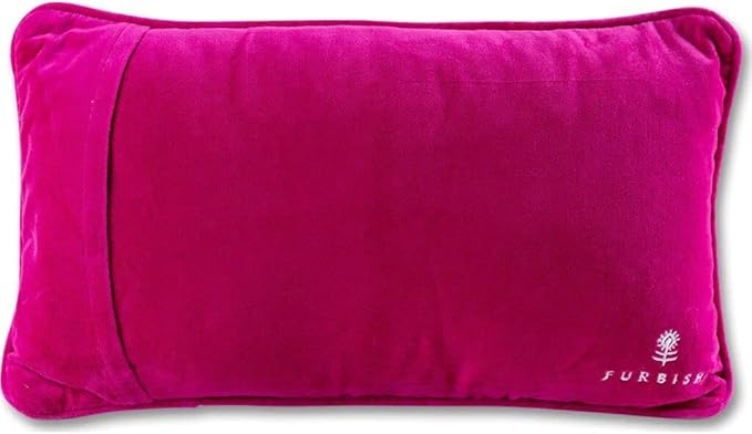 FURBISH Needlepoint Decorative Throw Pillow - Come Sit by Me - 9" x 15" - Small Embroidered Accent Pillow for Bed, Chair, Couch, Sofa - Eclectic Home Decor