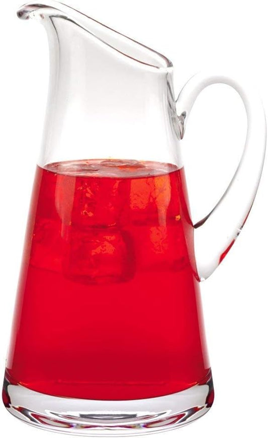 Badash Hampton Crystal Glass Pitcher - 54 oz. European Mouth-Blown Crystal Pitcher for Water, Iced Tea, Juice & More - Classic Shape, Fine Quality Lead-Free Crystal