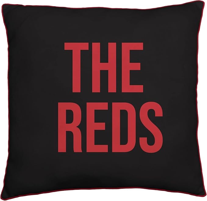 Character World Manchester United FC Official Red Cushion, Super Soft Reversible 2 Sided, Soccer Club Design, Perfect for Any Bedroom, Sofa or on The Bed 16 x 16 Inches
