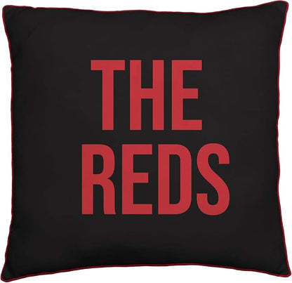 Character World Manchester United FC Official Red Cushion, Super Soft Reversible 2 Sided, Soccer Club Design, Perfect for Any Bedroom, Sofa or on The Bed 16 x 16 Inches