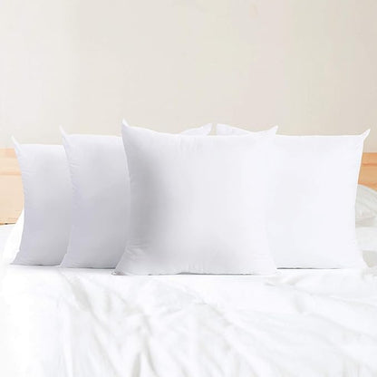 20 x 20 inches Pillow Inserts, Set of 4 Hypoallergenic Brushed Microfiber Liner Down Alternative Filled Square Cushion Throw Pillow