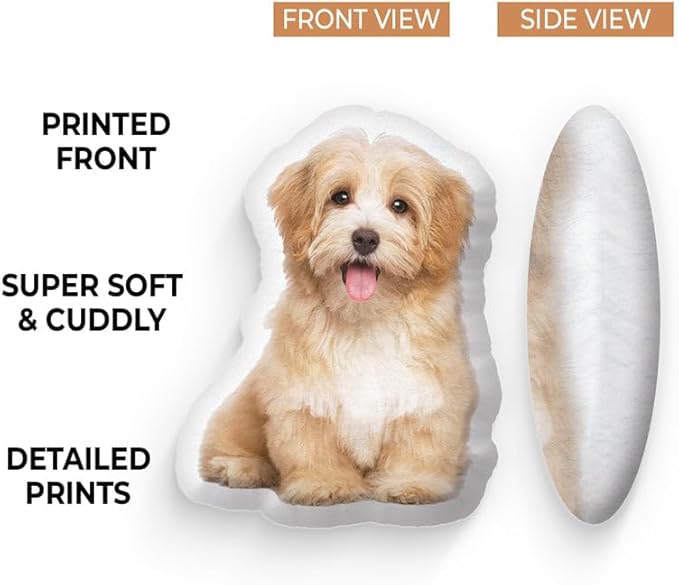 Pawfect House My Beloved Fur Baby, Personalized Funny Pet Pillow with Picture, Custom Cat Dog Photo Shaped Pillow with Face, Birthday Gifts for Dog Lovers, Pet Lovers