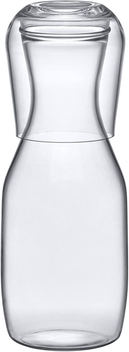 Amazing Abby - Aurora - Acrylic Bedside Carafe Set, Plastic Water Carafe with Dual-Use Tumbler/Lid, Easy-Access for the Night, Shatter-Proof, BPA-Free, Great for Bedroom, Bathroom, Kitchen, and More
