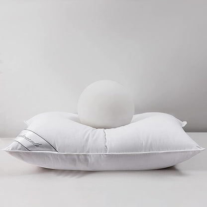Goose Feathers Down Pillow for Sleeping,Hotel Collection Queen Size Soft Bed Pillow,100% Cotton Cover Queen Size (20X30IN) 1 Pack