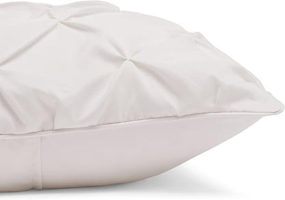 Amazon Basics 2-Piece Lightweight Pinch Pleat All-Season Down-Alternative Comforter Bedding Set with Piped Edges, Twin/Twin XL, Cream