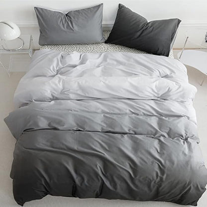 CLOTHKNOW Grey Silver Queen Comforter Set Gray Gradient Bedding Comforter Sets Grey Tone Comforter Queen with 2 Pillow Cases