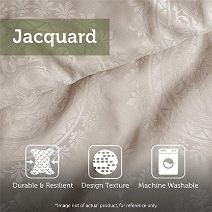 Madison Park Bellagio Cozy Comforter Set - Luxurious Jaquard Traditional Damask Design, All Season Down Alternative Bedding with Matching Shams, Decorative Pillow, Queen(90"x90"), Brown/Gold 7 Piece