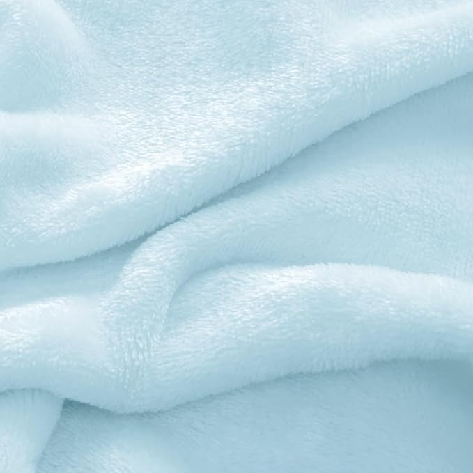 BEDELITE Flannel Sheets Twin Size Blue - Super Soft Fleece Sheets Set Fluffy Extra Plush, 3 Piece(Include Fitted Sheet, Flat Sheet, 1 Pillowcase)