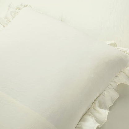 Lush Decor Ella Parisian Vintage Chic Ruffle Lace 3 Piece Comforter Set, King, Ivory